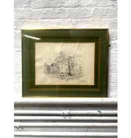 U.S. Marine Corps Command and Staff College, framed drawing, sgnd l.r.