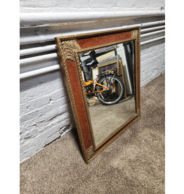 Burl and Gold Ornate Frame Hanging Mirror
