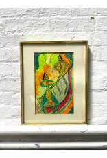 Standing Tall, framed oil pastel drawing