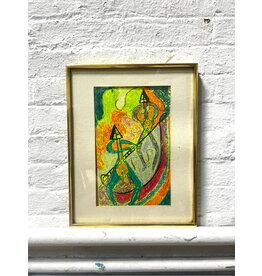 Standing Tall, framed oil pastel drawing