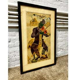 Green Violinist by Marc Chagall, framed vintage print