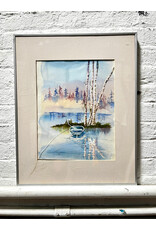 Sunrise Breaking, framed watercolor painting, sgnd l.l. '98