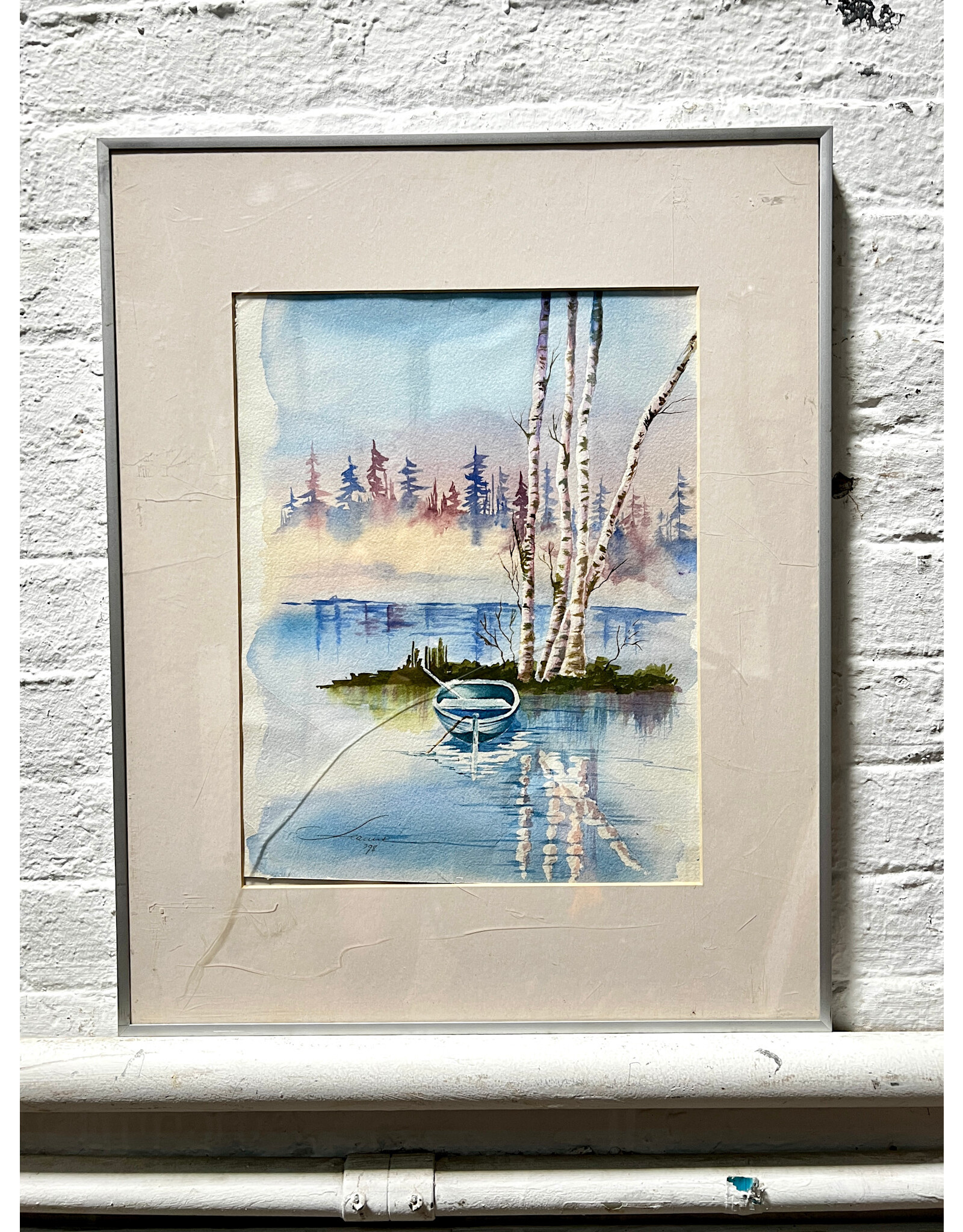 Sunrise Breaking, framed watercolor painting, sgnd l.l. '98