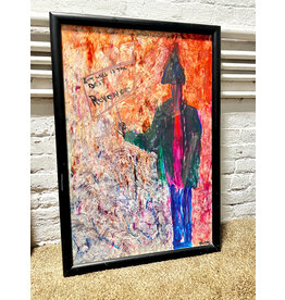 Living Well is the Best Revenge, framed painting, sgnd l.r.