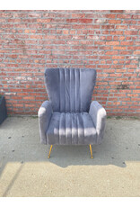Meridian Modern Glam Living Room Arm Chair in Grey