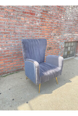 Meridian Modern Glam Living Room Arm Chair in Grey