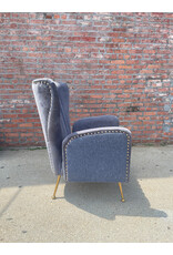 Meridian Modern Glam Living Room Arm Chair in Grey