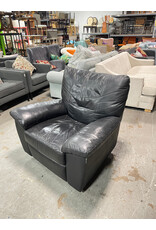 Black Faux Leather Armchair