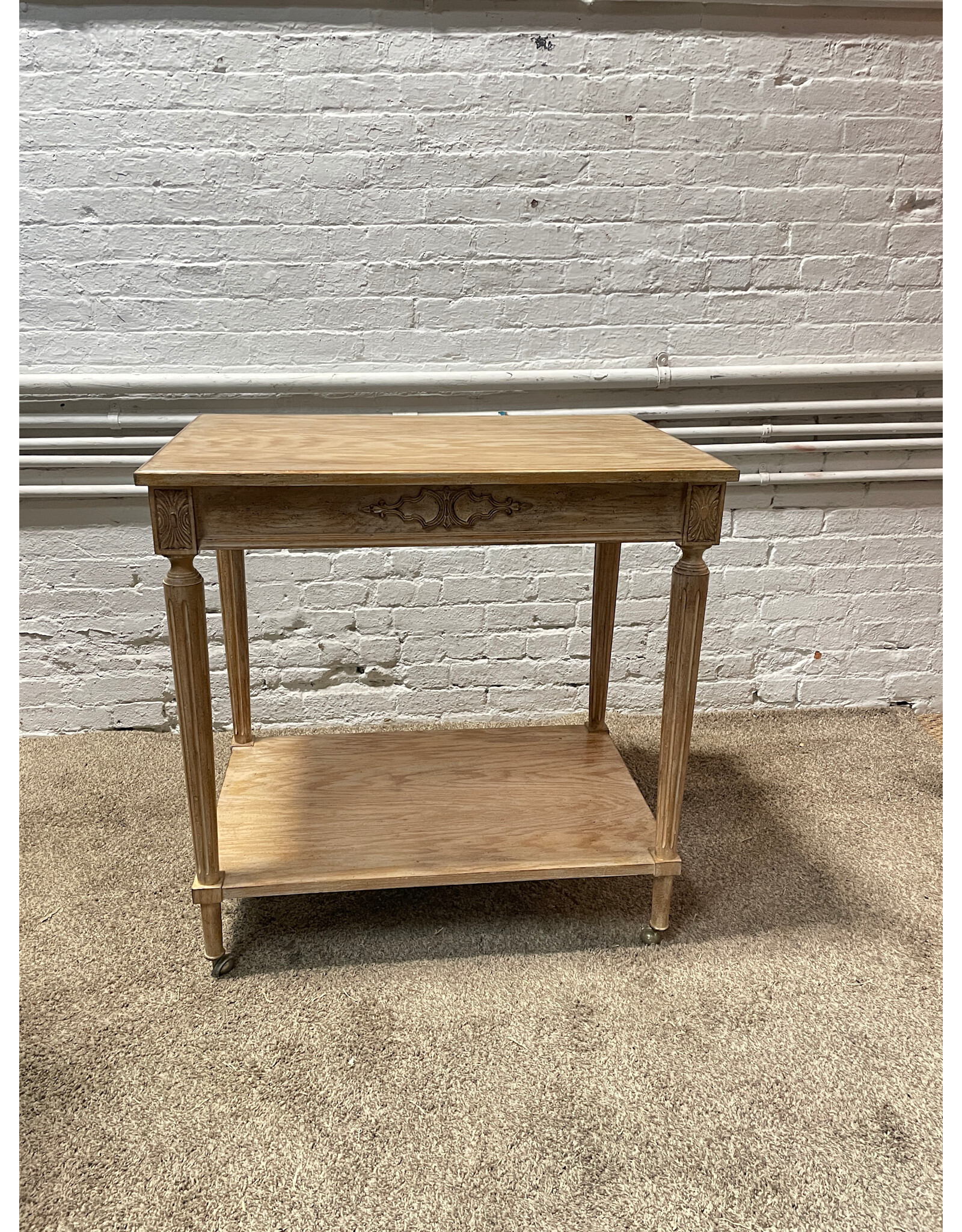 Small French Draped Oak Table
