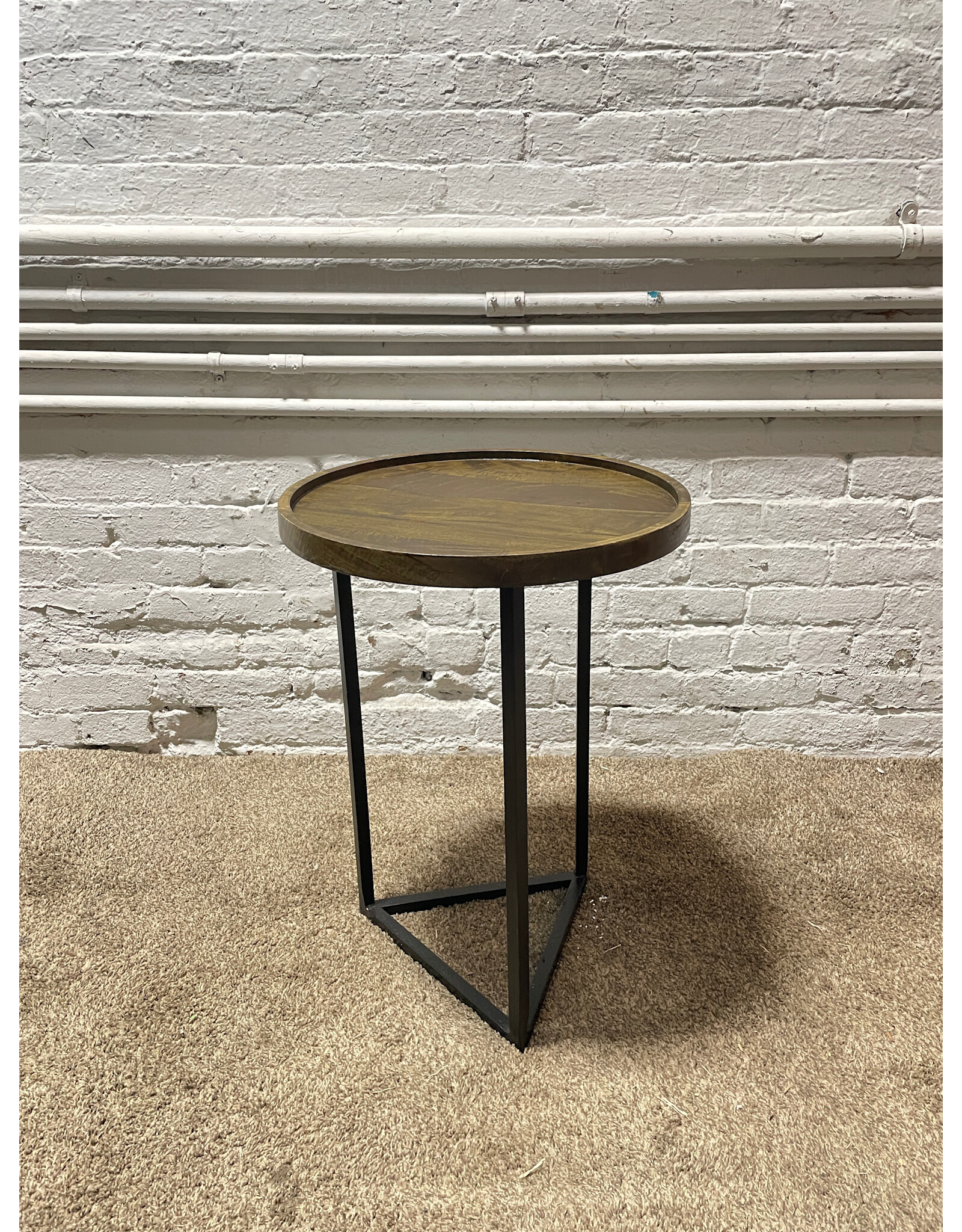 Ethan Allen Bolton Round Wood Accent Table