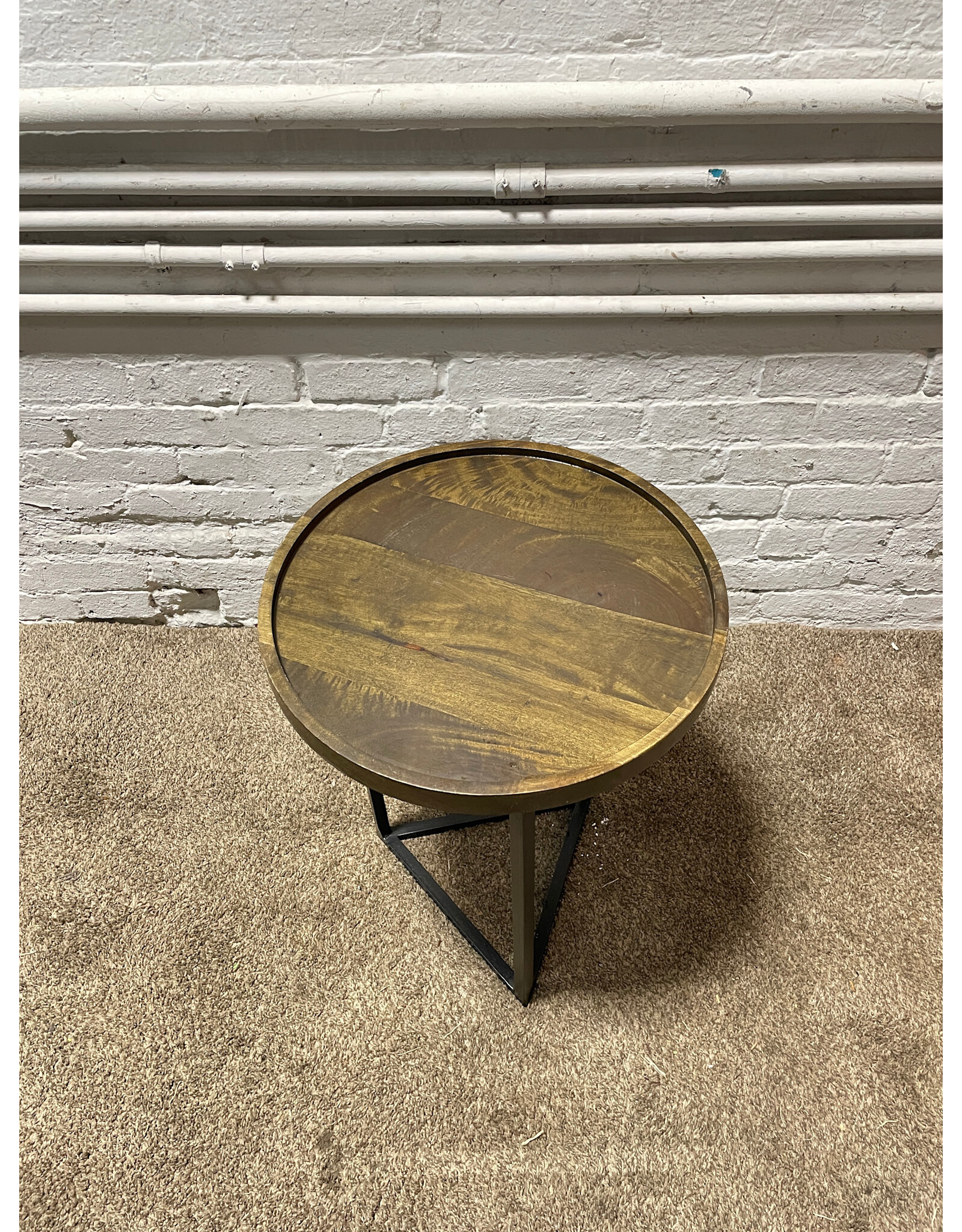 Ethan Allen Bolton Round Wood Accent Table