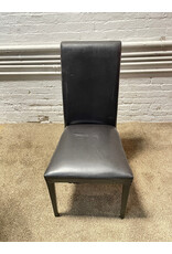 Black Italian Leather Dining Chair