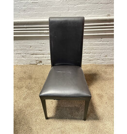Black Italian Leather Dining Chair