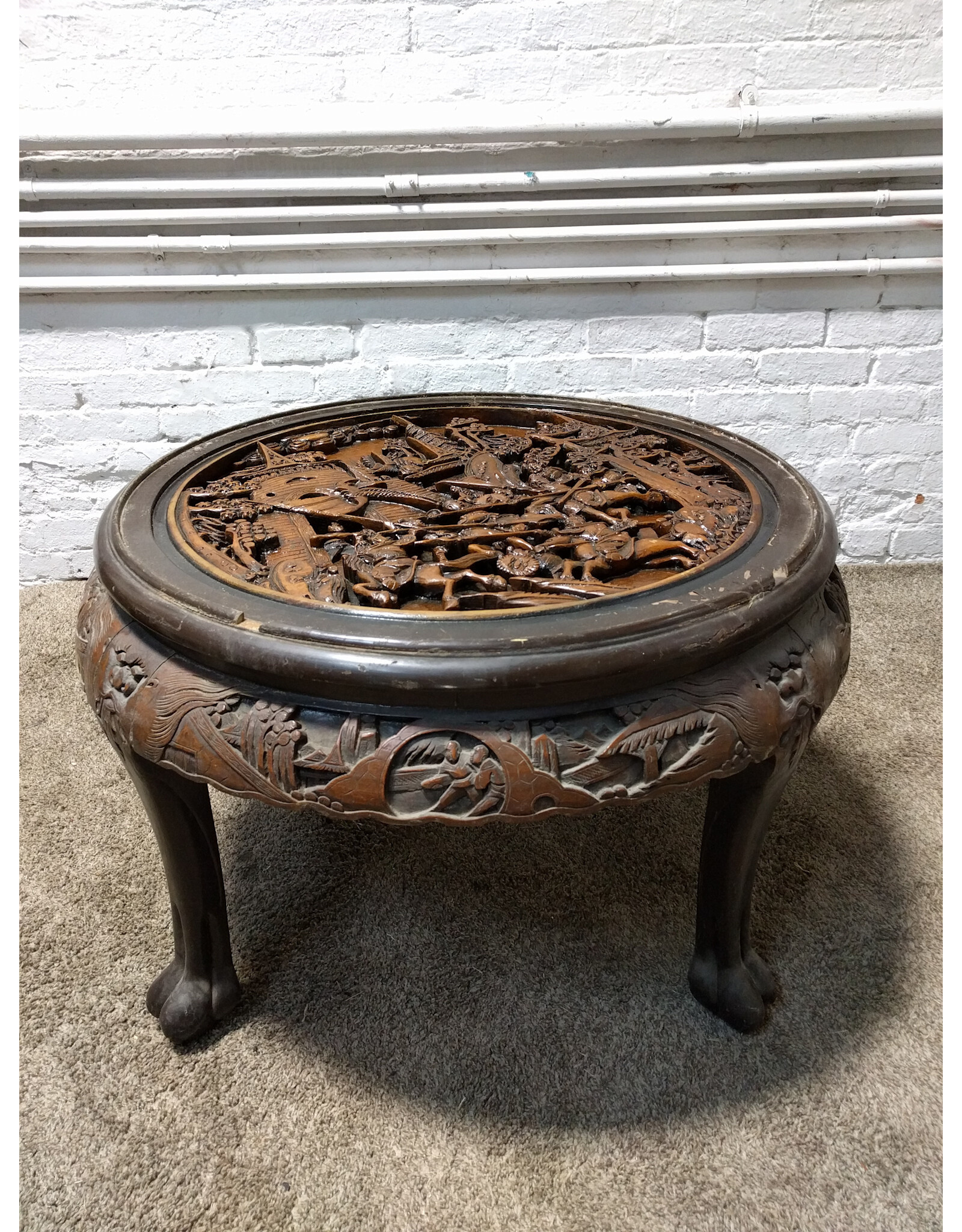 Chinese Wooden Hand-Carved Antique Style Table