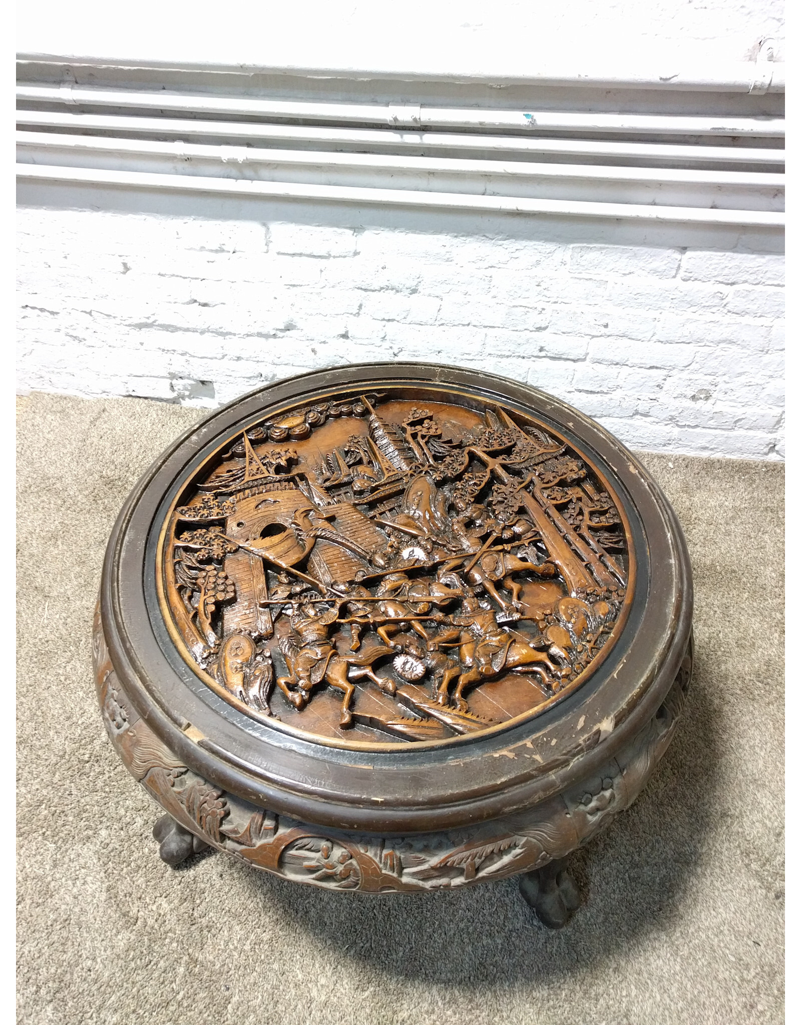 Chinese Wooden Hand-Carved Antique Style Table