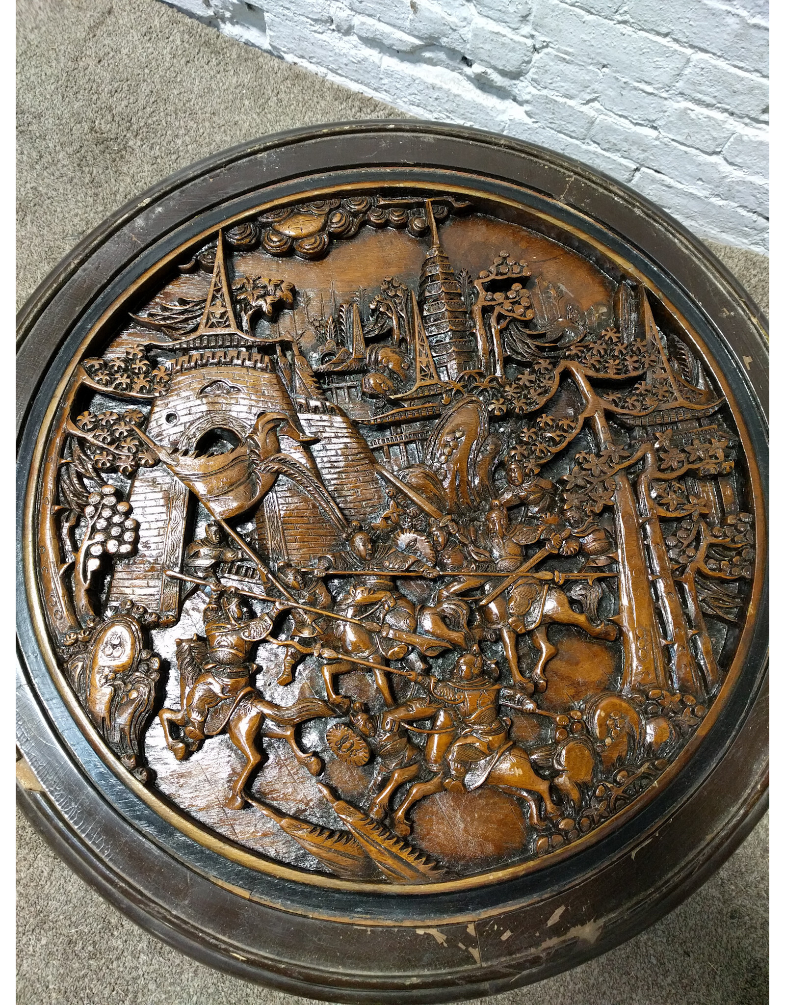 Chinese Wooden Hand-Carved Antique Style Table