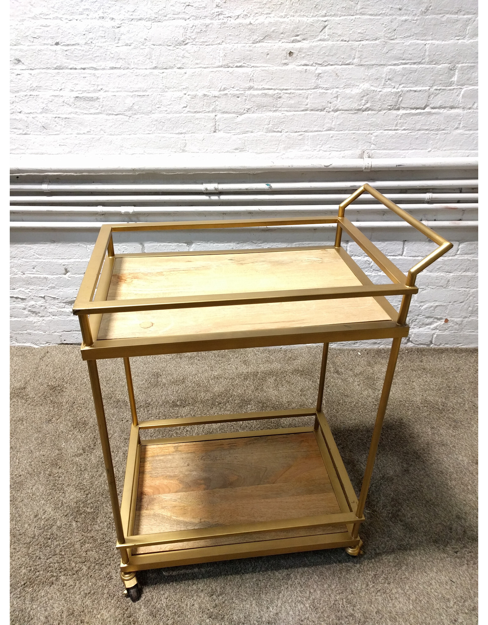 Trolly Bar Table Cart, Metal & Wood