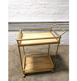 Trolly Bar Table Cart, Metal & Wood