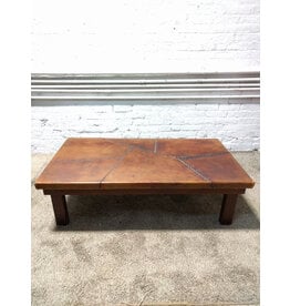 Large Rectangular Leather Top Coffee Table