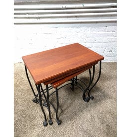 Malaysian 3-Piece Wood & Metal Nesting Tables