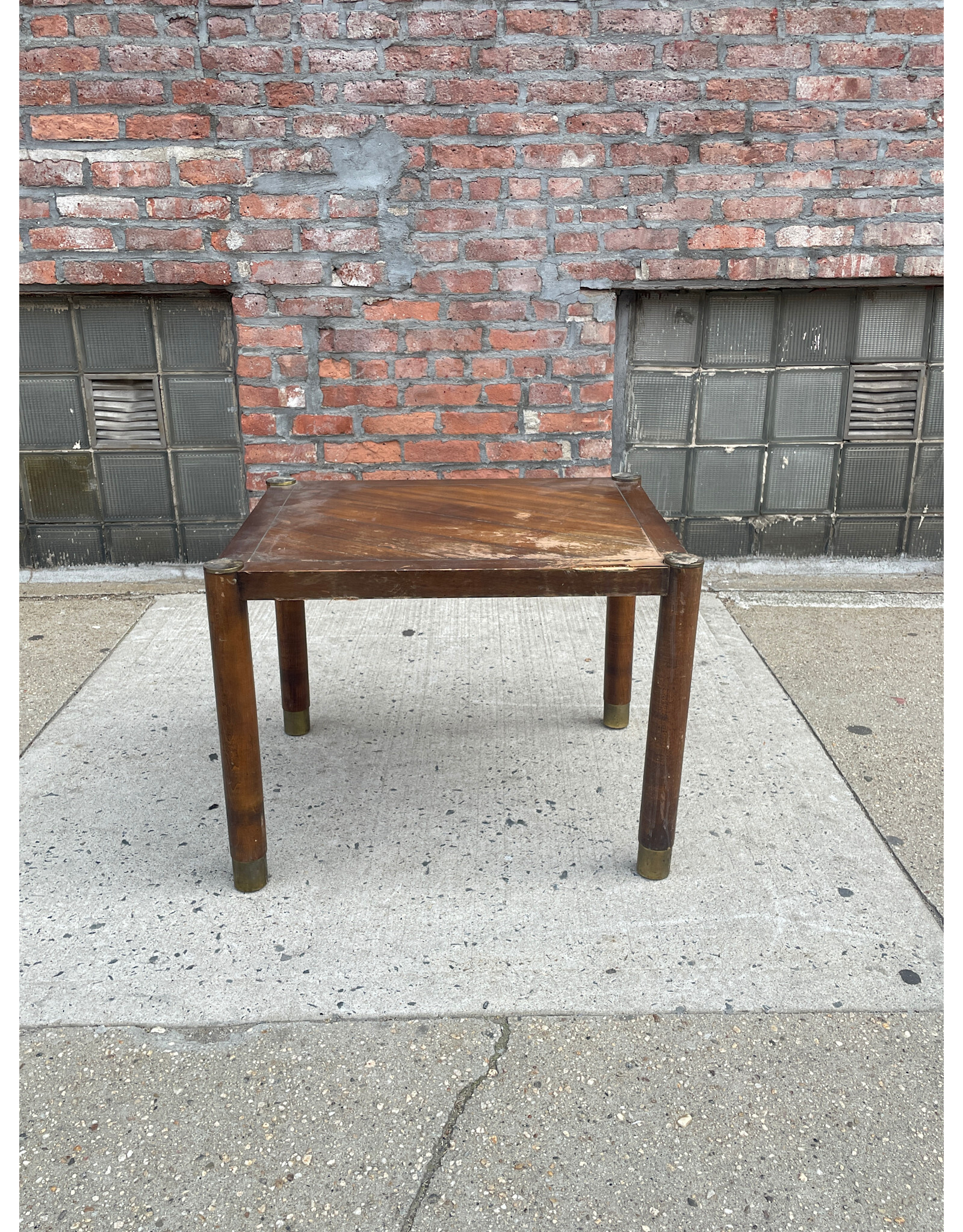Lane Mid Century Modern End Table with Brass Legs