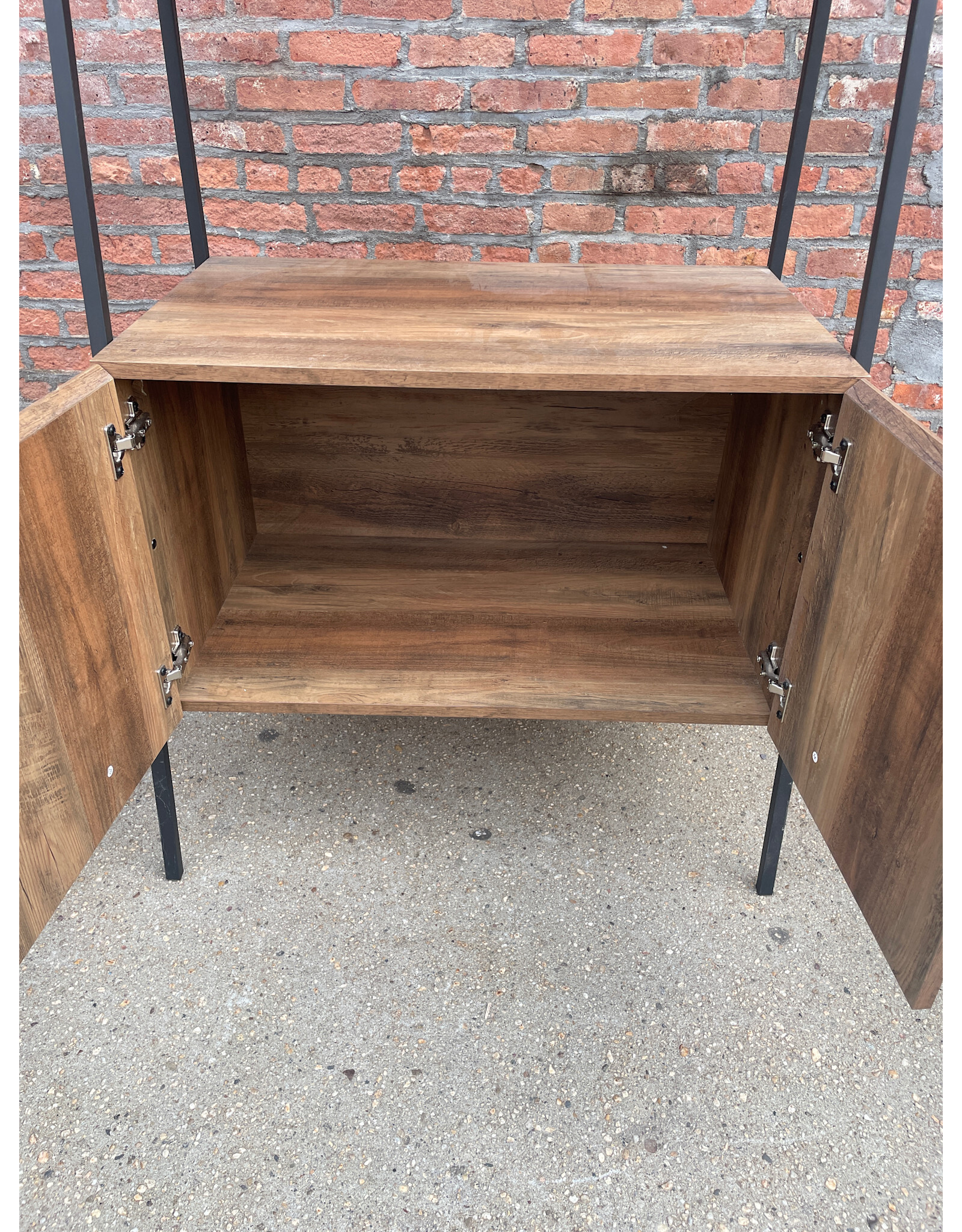 Walker Edison Ladder Book Shelf with Hidden Storage