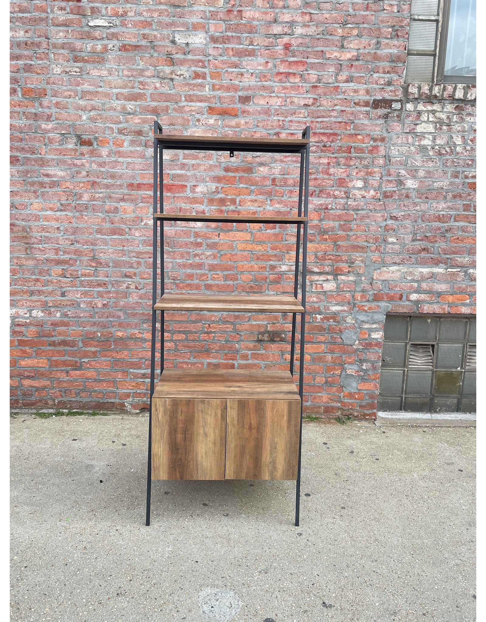 Walker Edison Ladder Book Shelf with Hidden Storage
