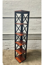 Cherry/ Black Convenienc Concepts Oxford 5 Tier Corner Bookcase