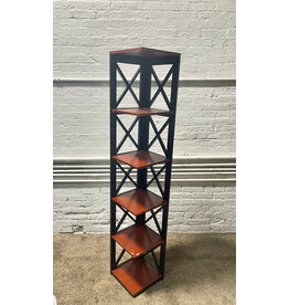 Cherry/ Black Convenienc Concepts Oxford 5 Tier Corner Bookcase