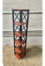 Cherry/ Black Convenienc Concepts Oxford 5 Tier Corner Bookcase