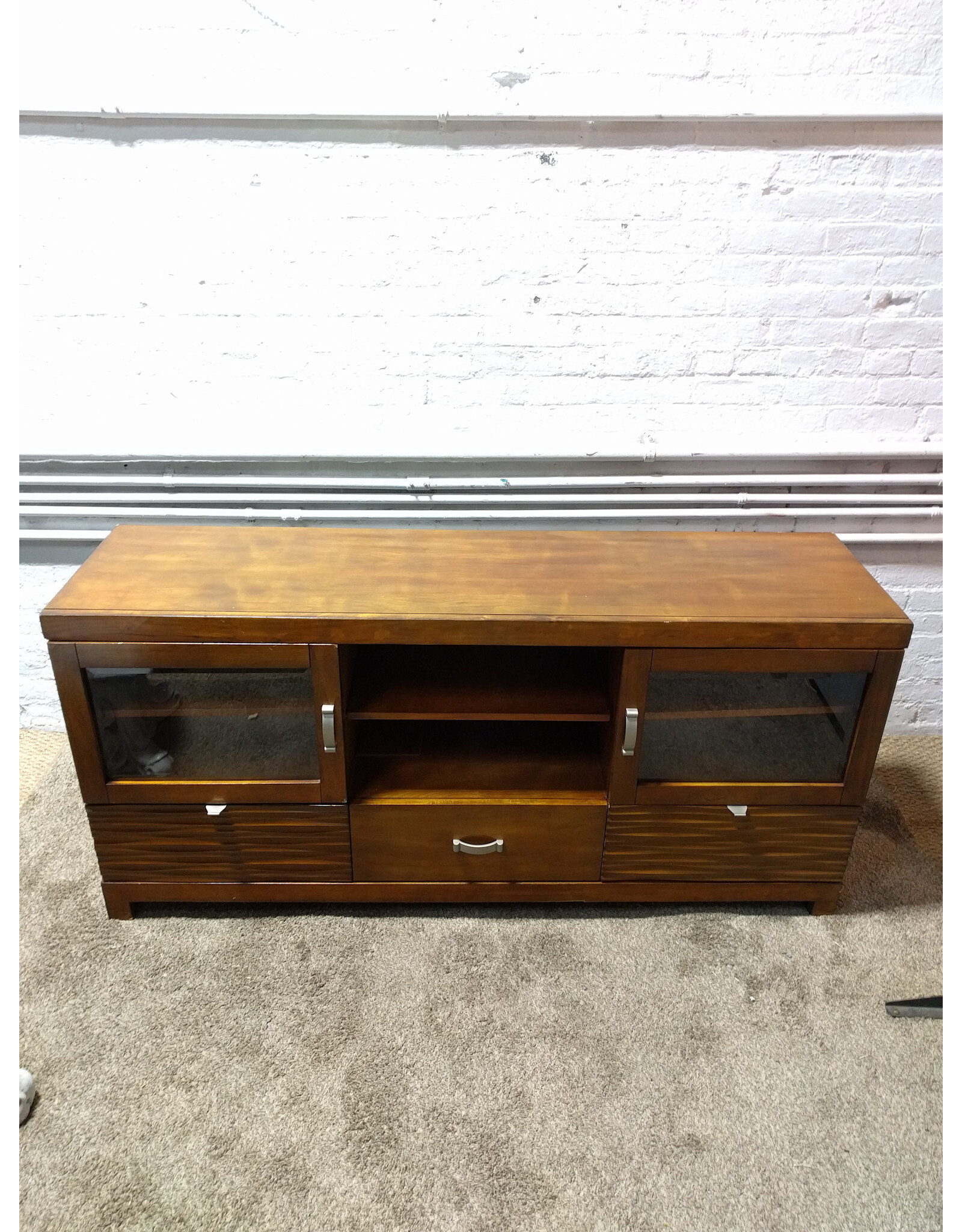 Modern Brown Wood Tv/Media  Stand