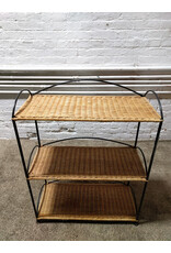 3-Shelf Wicker & Metal Stand