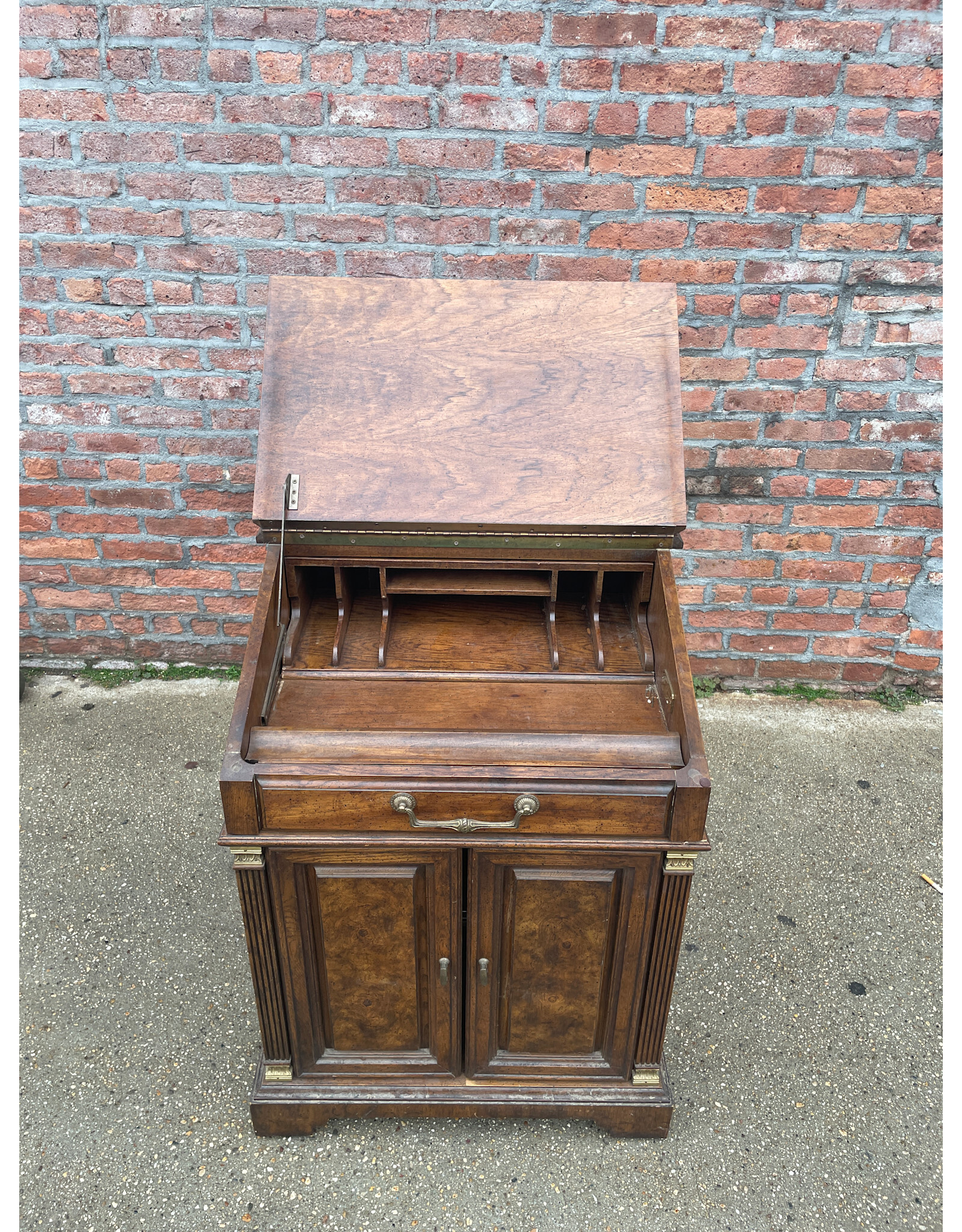 Davenport Desk with an Accented Green Top