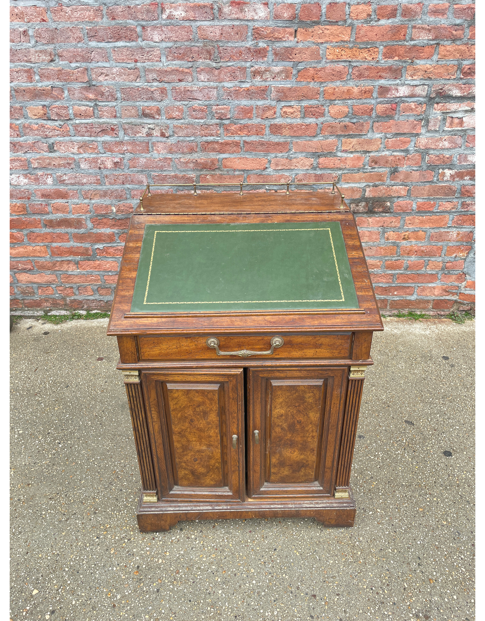 Davenport Desk with an Accented Green Top