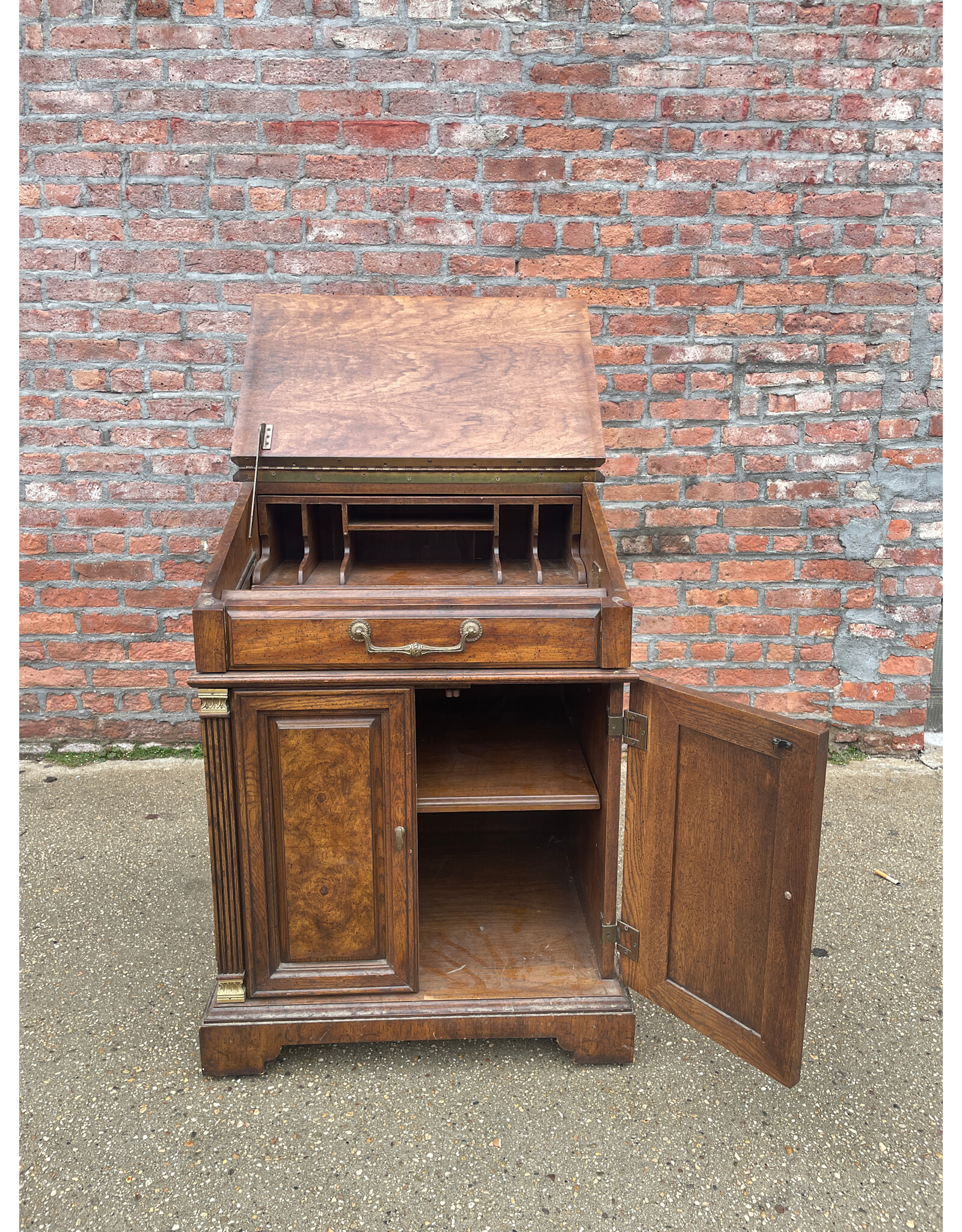 Davenport Desk with an Accented Green Top
