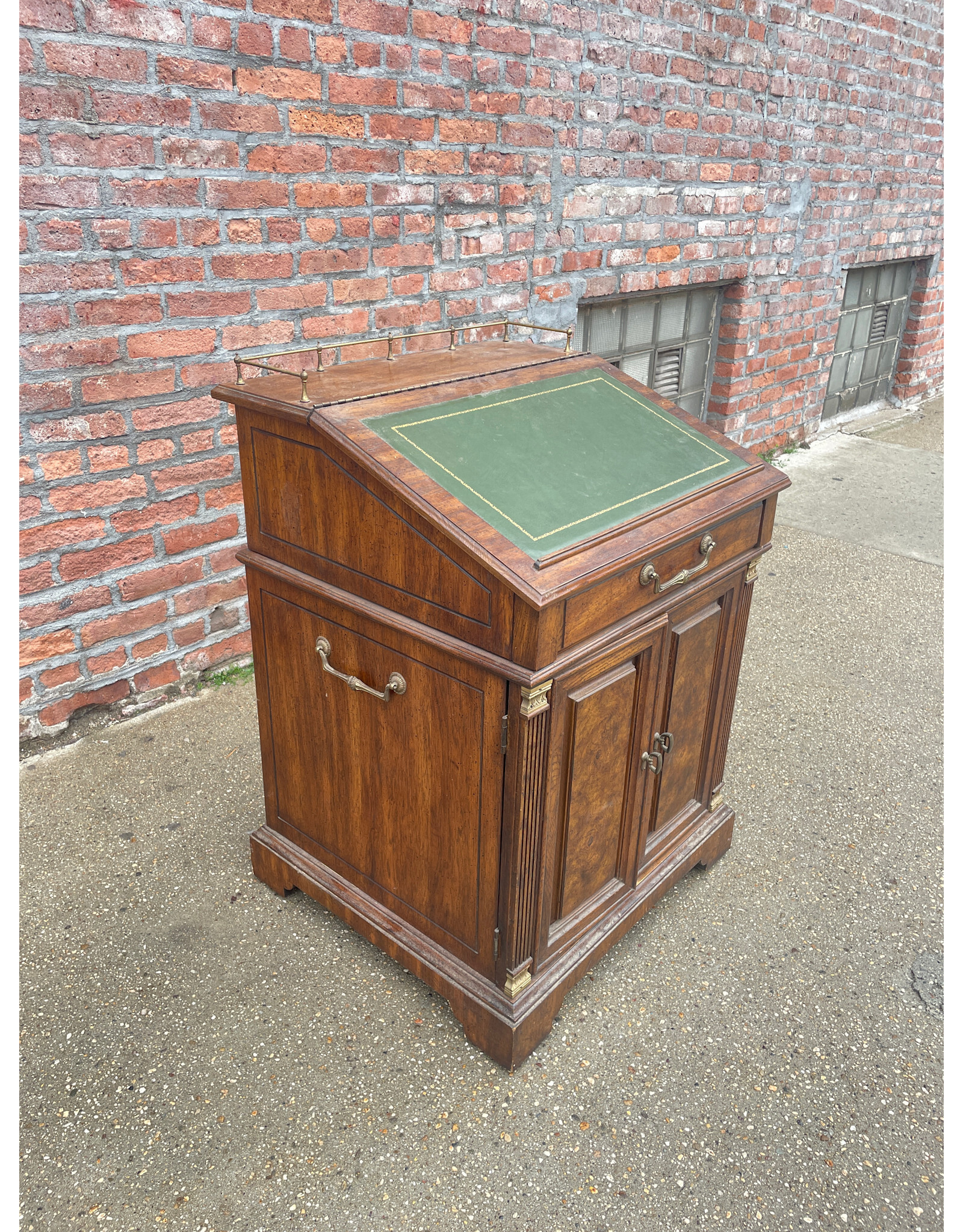 Davenport Desk with an Accented Green Top