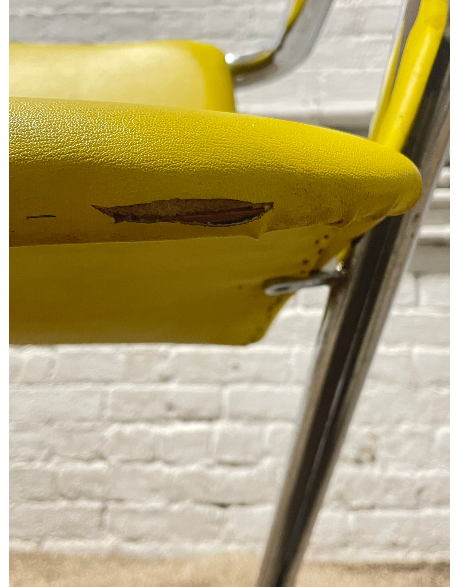 1970s Tubular Chrome Yellow Dining Chair