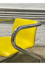 1970s Tubular Chrome Yellow Dining Chair