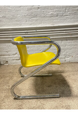 1970s Tubular Chrome Yellow Dining Chair