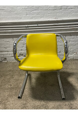 1970s Tubular Chrome Yellow Dining Chair