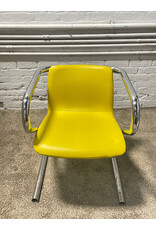 1970s Tubular Chrome Yellow Dining Chair