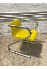 1970s Tubular Chrome Yellow Dining Chair