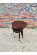 Flint & Horner Co. Two Tiered Conjoined Swivel Antique Candle Stand