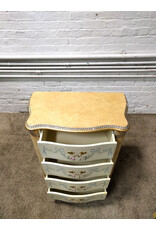 French Country Hand Painted Ribbons & Roses 4-Drawer Dresser Chest