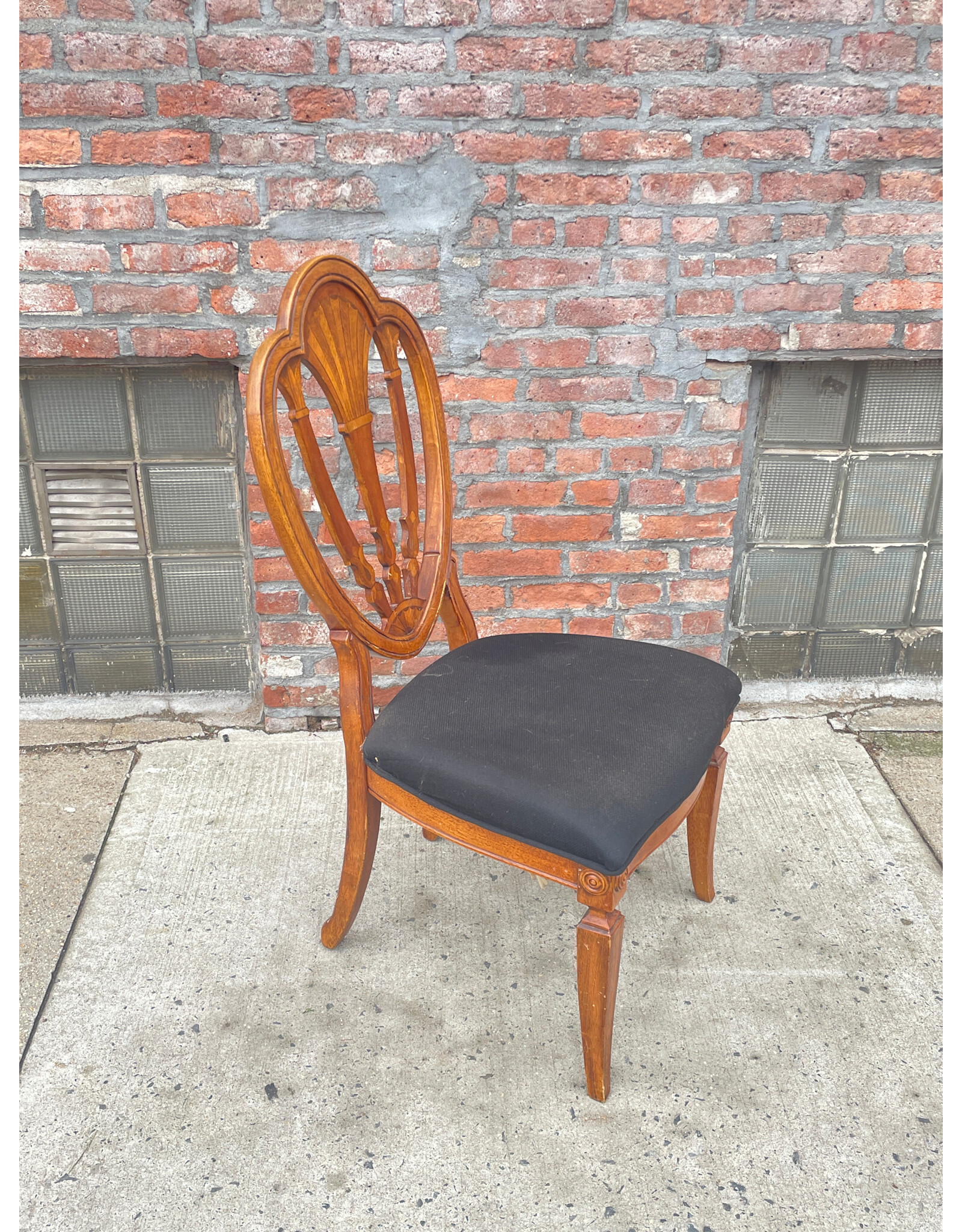Federal Style Side Dining Chair with Black Upholstery