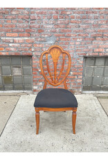 Federal Style Side Dining Chair with Black Upholstery