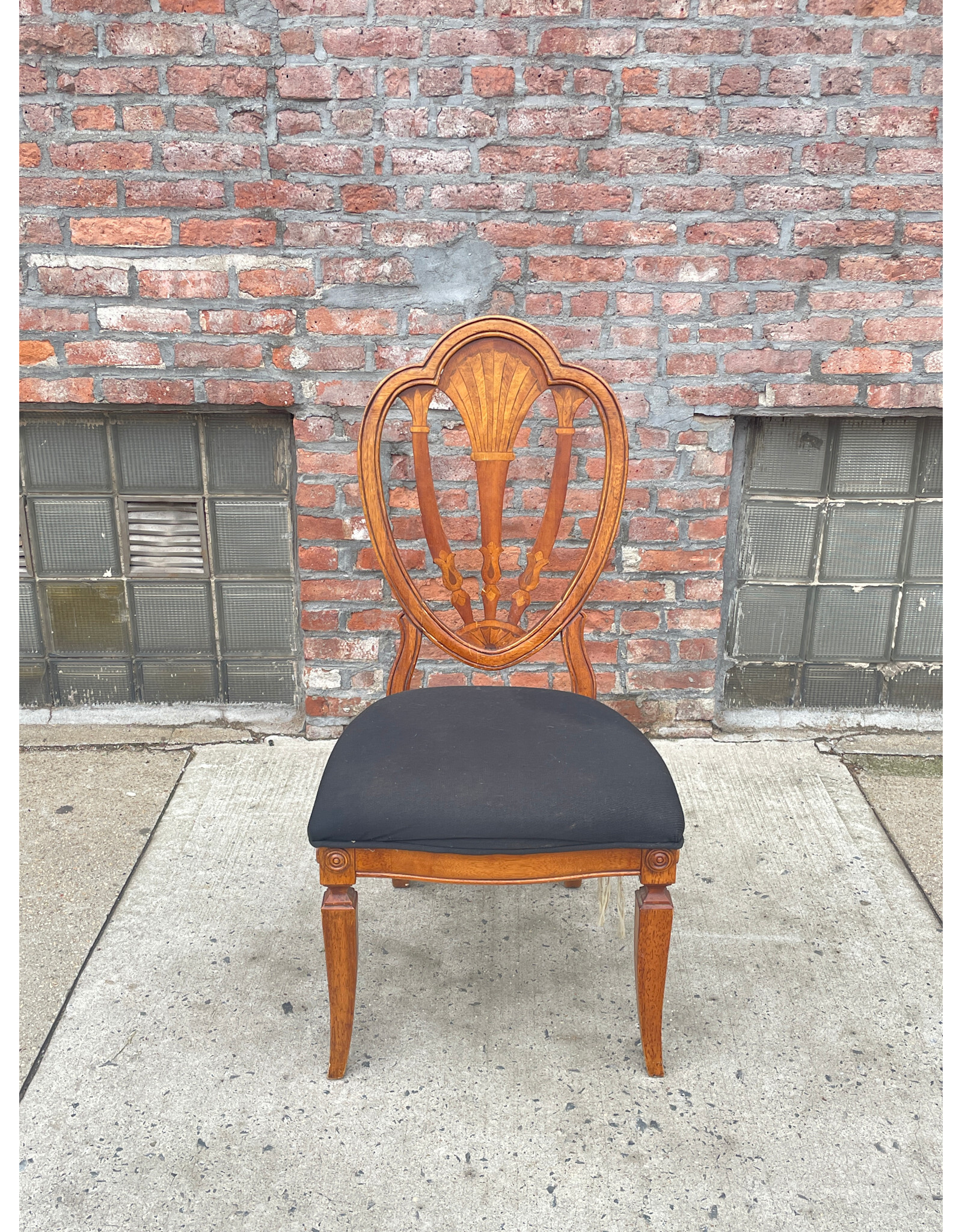 Federal Style Side Dining Chair with Black Upholstery