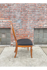 Federal Style Side Dining Chair with Black Upholstery