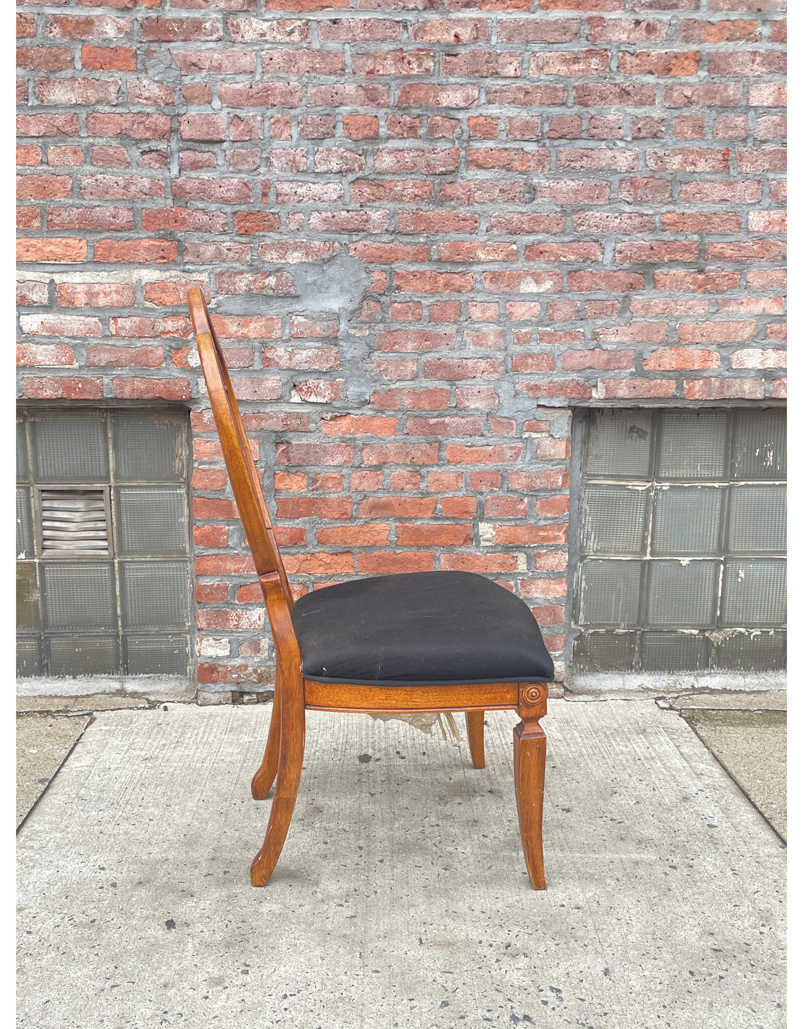 Federal Style Side Dining Chair with Black Upholstery