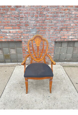 Federal Style Captain Dining Chair with Black Upholstery